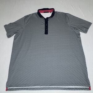 Greyson Golf Polo Shirt Men’s 2XL Navy Blue All Over Print Wolf Performance
